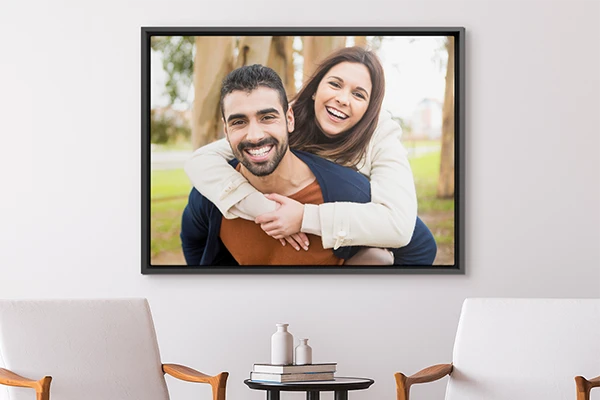 canvas print black matte frame back