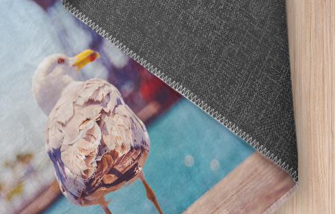 gepersonaliseerd tapijt met foto in detail