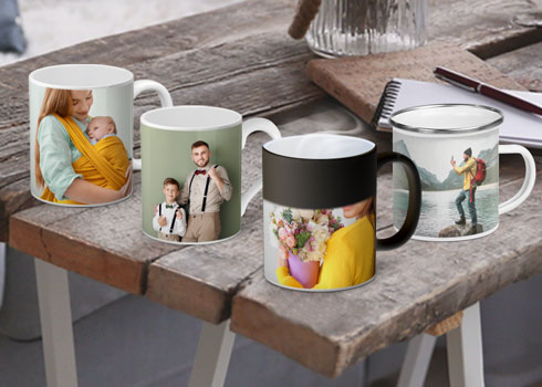 mok met foto foto in de kamer