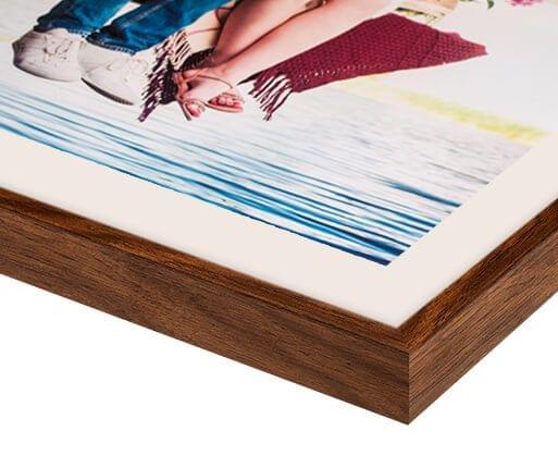 fotolijst met passepartout walnoot flair voorzijde detail