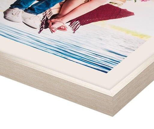 fotolijst met passepartout zilver voorzijde detail