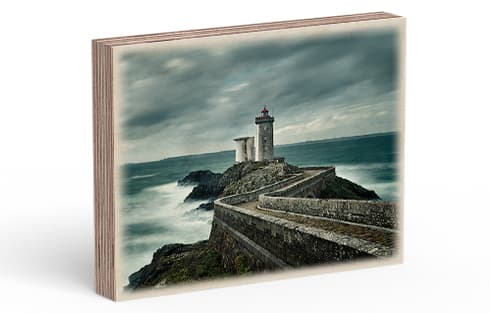 Houten blok met foto volledig beeld
