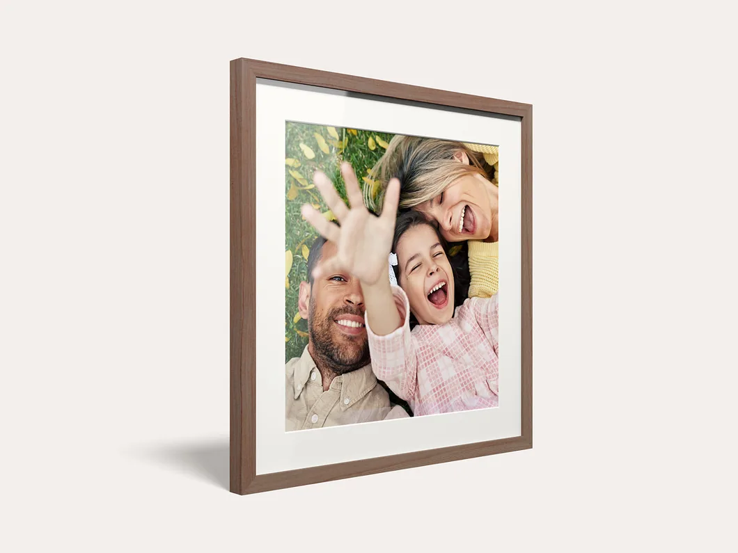 Framed photo print with a wide white mat