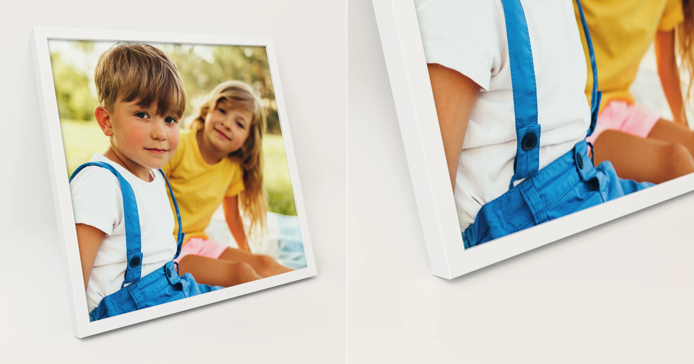 Corner of a MIXPIX photo tile in a White frame.