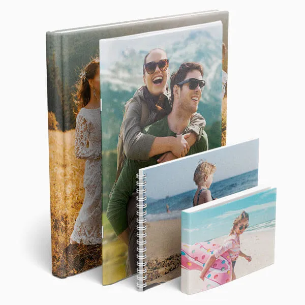 Range of page layouts and cover designs available for a 6x8 ring binder photo book
