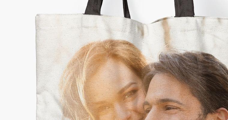 personalized tote bag closeup