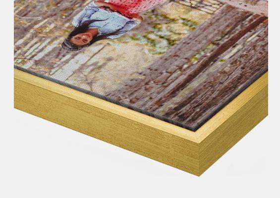 canvas print in gold frame closeup front