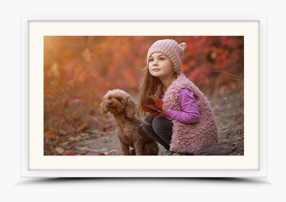 custom framed prints in white frame fullview