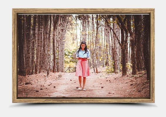 canvas print in Oak vintage flair frame fullview