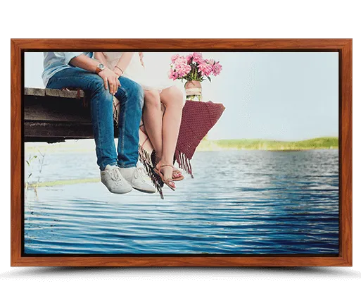 photo on canvas with rosewood flair frame