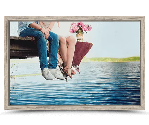 photo on canvas with ash flair frame