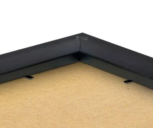 photo in black passe-partout frame back view