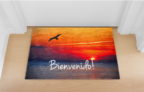 felpudo personalizado en la habitacion