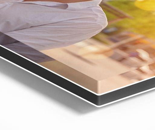 foto akrylglas aluminium detaljerad vy