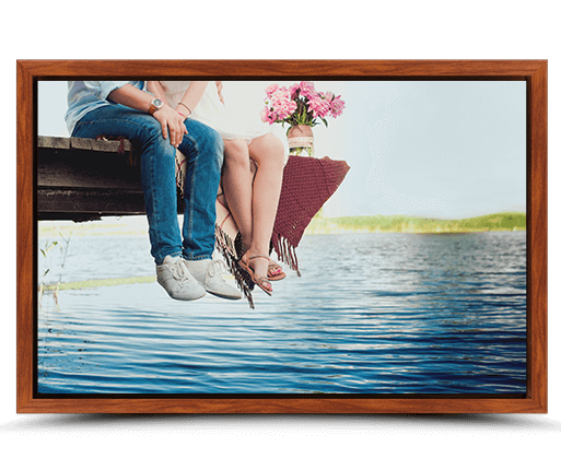 photo toile cadre effet palissandre vue de face