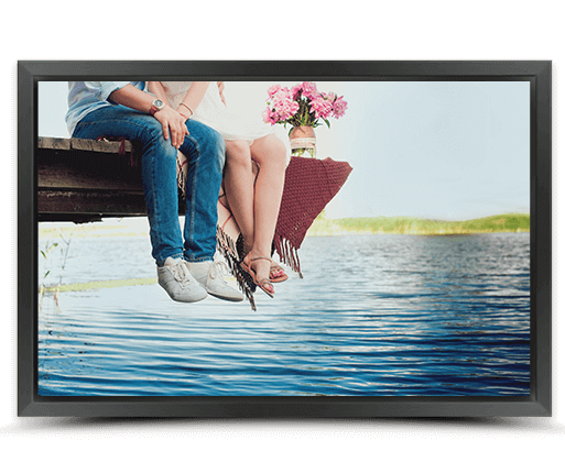 photo toile cadre noir brillant vue de face