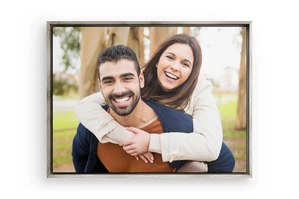 photo on canvas with silver frame front view