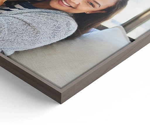 canvas print walnut flair frame detailed view