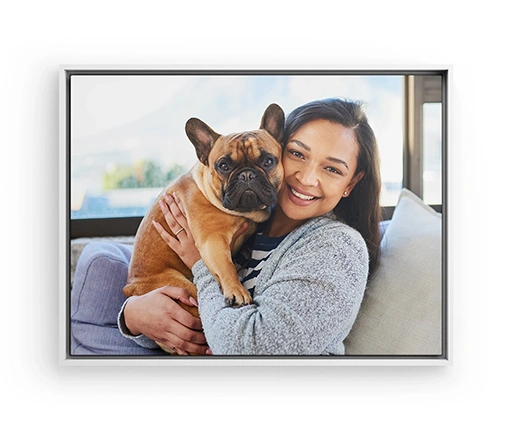 canvas print white frame front view