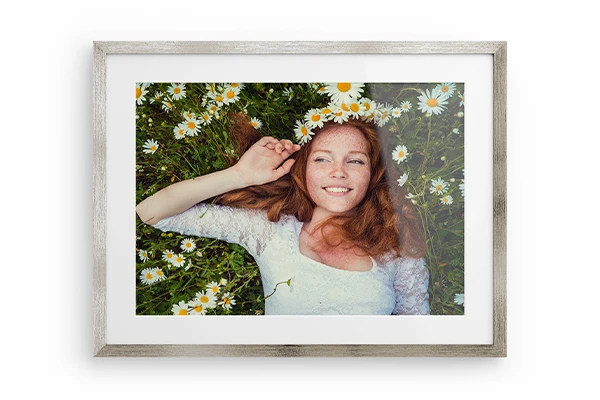 framed prints silver frame front view