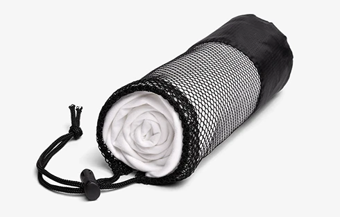 personalised gym towel in bag