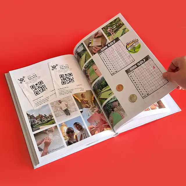 Selbstgemachtes Fotobuch als Geschenk zum Jahrestag.