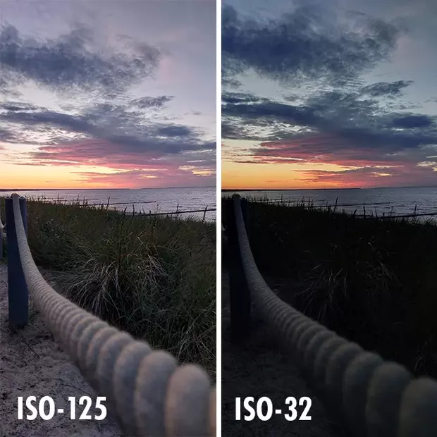 Blaue Stunde: unterschiedliche ISO.