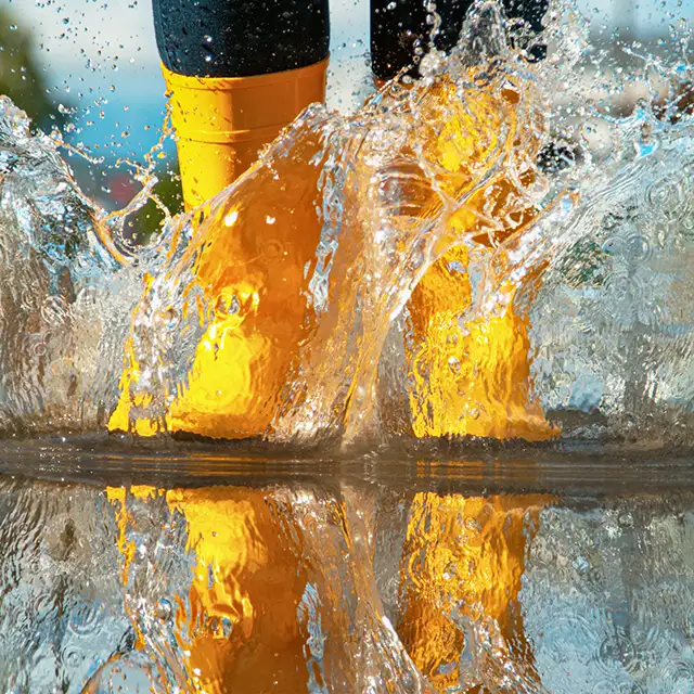 Frühlingsfotos bei Regenwetter: Pfützen kreativ nutzen