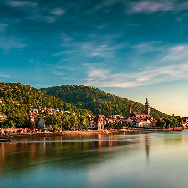 Schloss Heidelberg – Spiegelglatte Wasseroberfläche durch Graufilter