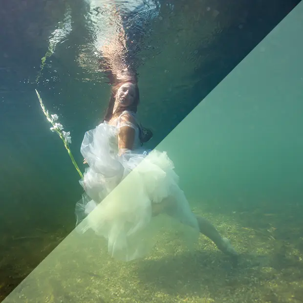Bildbearbeitung von Unterwasserfotos im RAW-Format.