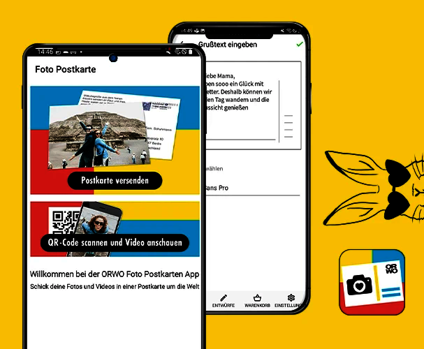 Postkarten zu Ostern mit der ORWO Postkarten-App gestalten