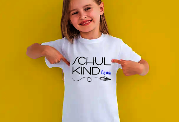 Kinder T-Shirt personalisiert zum Schulanfang