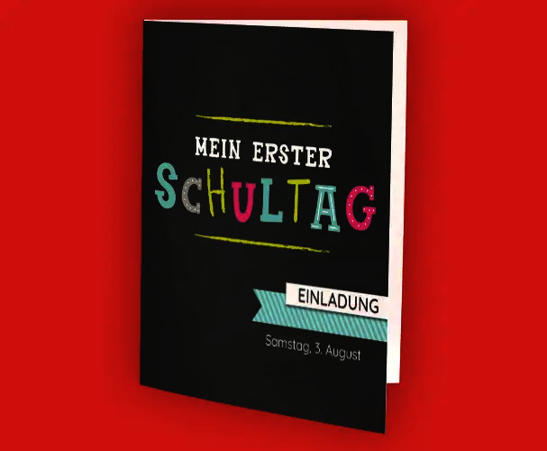 Klappkarten zur Einschulung personalisiert von ORWO