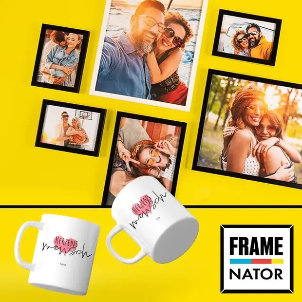 Valentinstag Fotogeschenke mit gerahmten Fotos und personalisierten Tassen für besondere Menschen