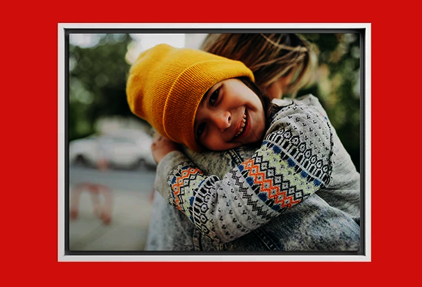 Leinwand mit Schattenfugenrahmen mit persönlichem Foto als hochwertiges Vatertags-Geschenk