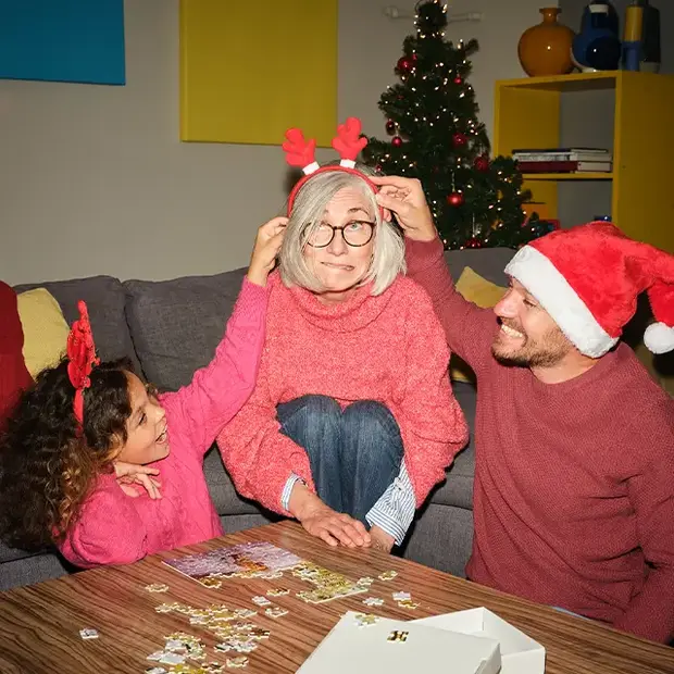 Freue dich auf familiäres Weihnachtspuzzeln mit deinem Fotopuzzle.
