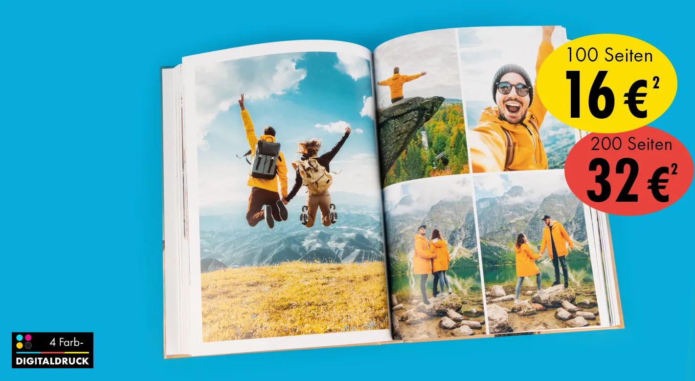 ORWO Hardcover Fotobuch mit persönlicher Gestaltung – Fotobuch zum Festpreis