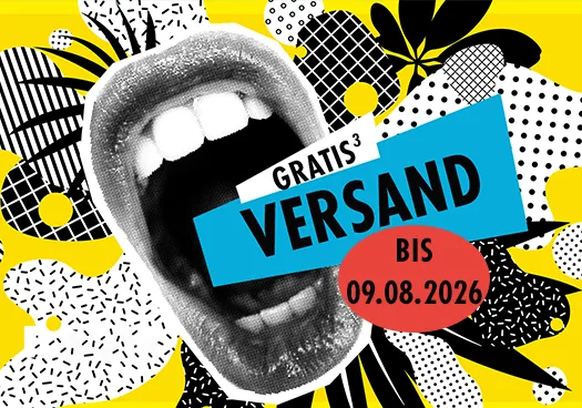 Gelb-schwarze ORWO Weekend-Deal Grafik im Pop-Art-Stil mit weit geöffnetem Mund und Sprechblase Gratis Versand bis 09.08.2026