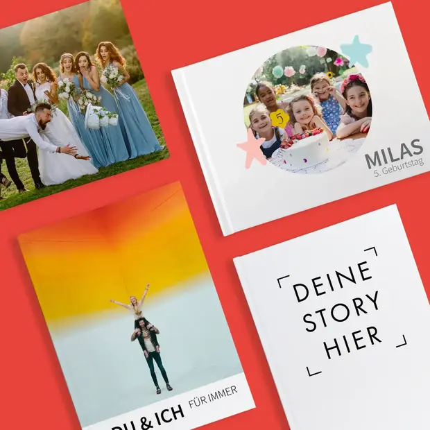 Nutze unsere Designs um dein Fotoalbum zu gestalten