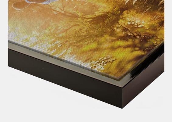 canvas print black glossy frame closeup front