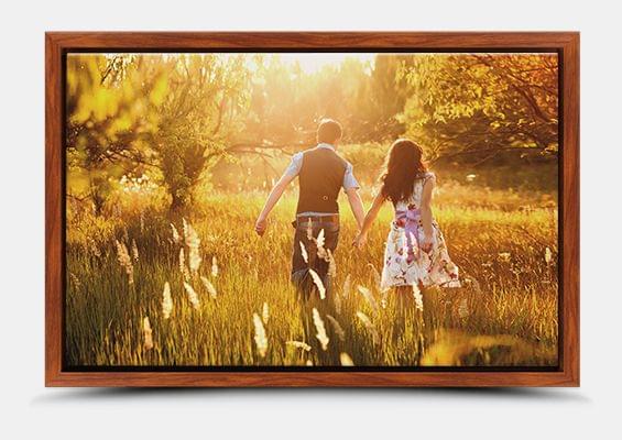 canvas print brown frame full view
