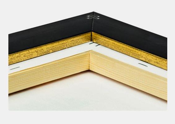 canvas print gold frame closeup back