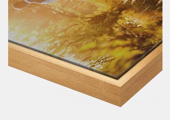 canvas print gold frame closeup front