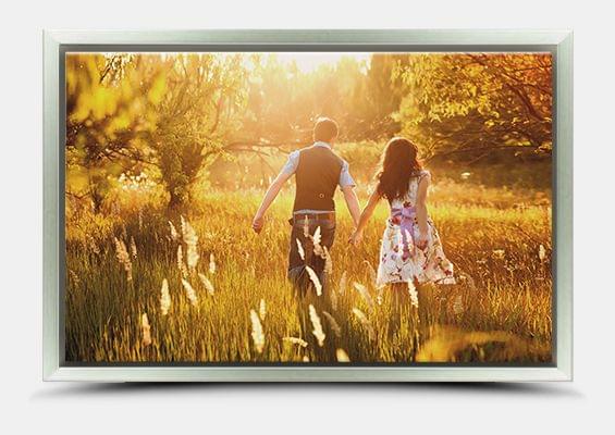 canvas print silver frame full view