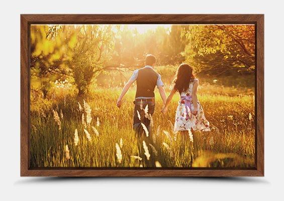 canvas print walnut flair frame ful lview