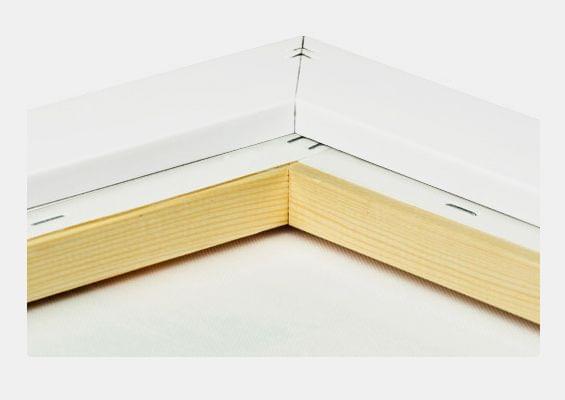 canvas print white frame closeup back